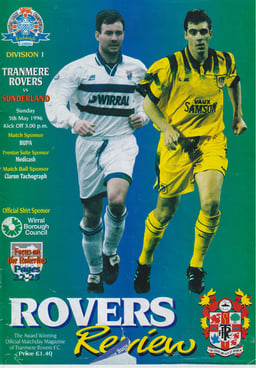 Tranmere Rovers v Sunderland Match Programme 1996-05-05